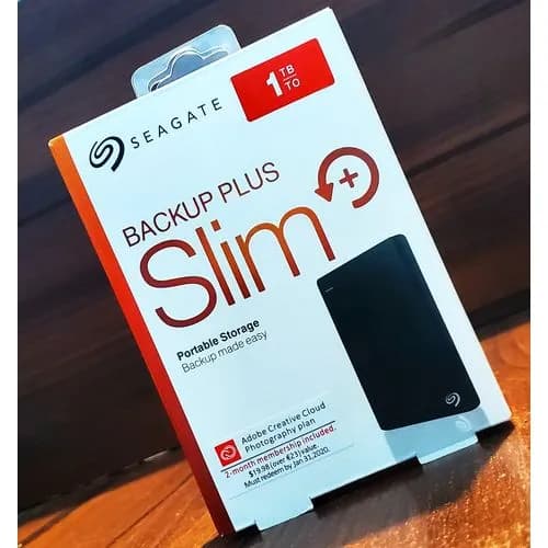Seagate 1Tb BackUp Plus Slim Portable Storage External Hard Drive