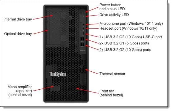Lenovo St50 V2 Tower Server Intel Xeon E-2324g 2tb Hdd(2x1tb Sata) 3