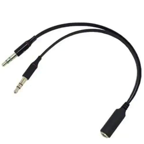 3.5mm Female To 3.5mm Male Jack Y Microphone and Audio Cable 2