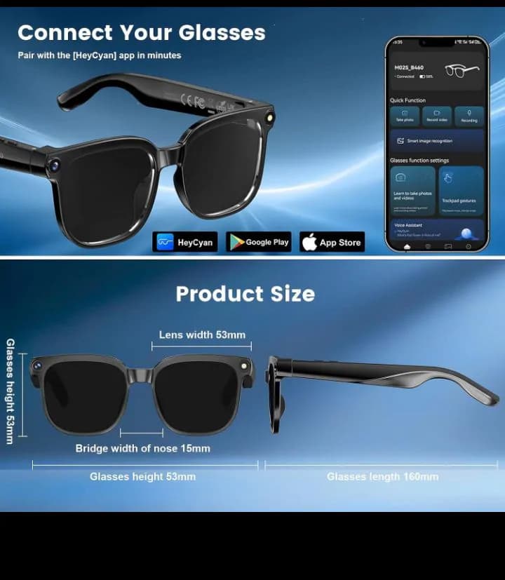 Spy+Security Video Recording Glasses – Up To 30 Minutes Of Video Recording – 150mm Length 3