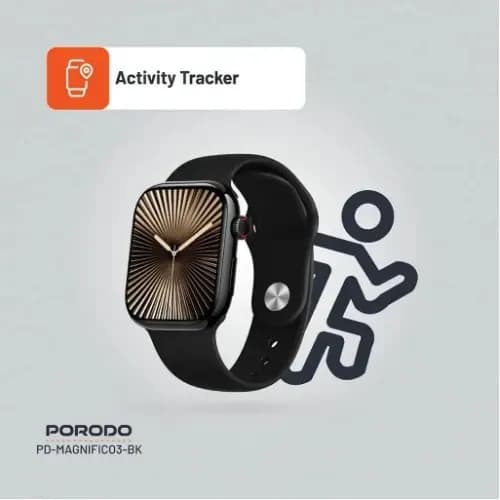 Porodo Magnifico 3 Smart Watch, Bluetooth Calling Fitness Tracker-black 3