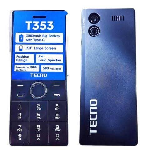Tecno T353 Dual SIM Feature Phone – 2.8" Display, Long-Lasting Battery, Wireless FM Radio & Bluetooth 3