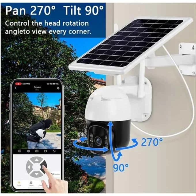 Wireless Solar Powered 4g Simcard Ptz Cctv Camera 3