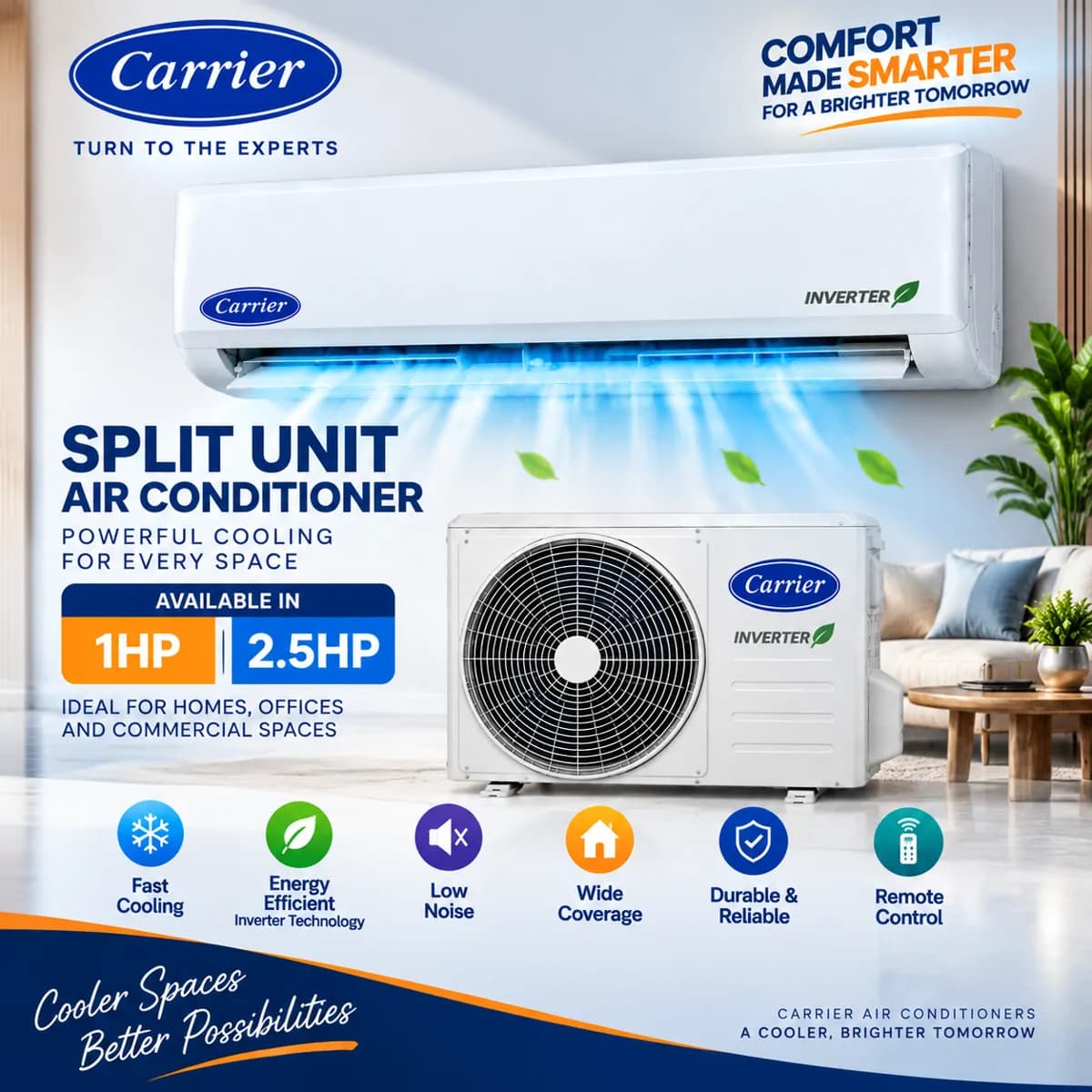 Carrier 1HP & 2.5HP Split Unit Air Conditioner