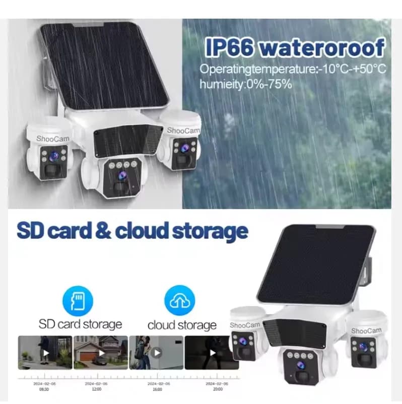 3 Lens/3 Screen Outdoor 12mp Solar 4g Sim Camera With Free 256gb 2