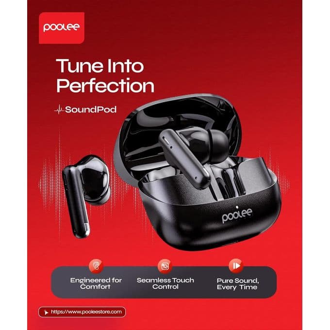 POOLEE Sound-Pod Wireless Earbuds + Smart Touch 3