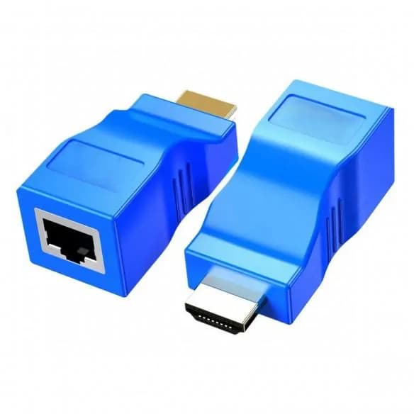 2PCS 1080P HDMI Extender to RJ45 Over Cat5e/Cat6 Network LAN Ethernet Adapter (Blue) 4