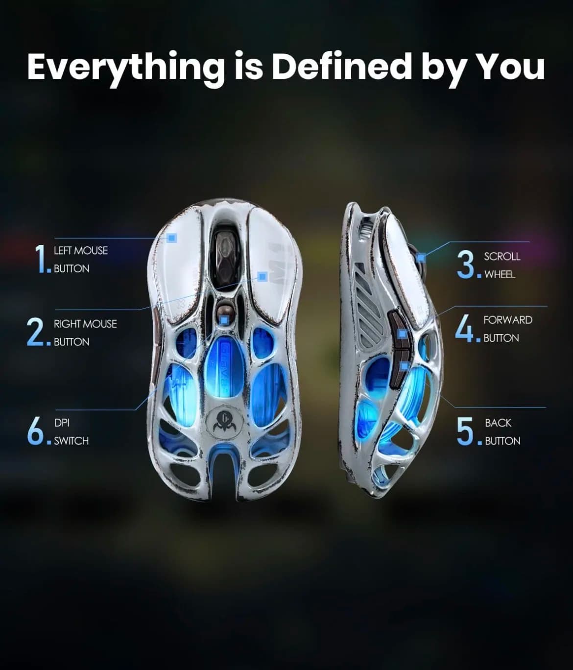 Mecury Gaming Mouse - Silver 3