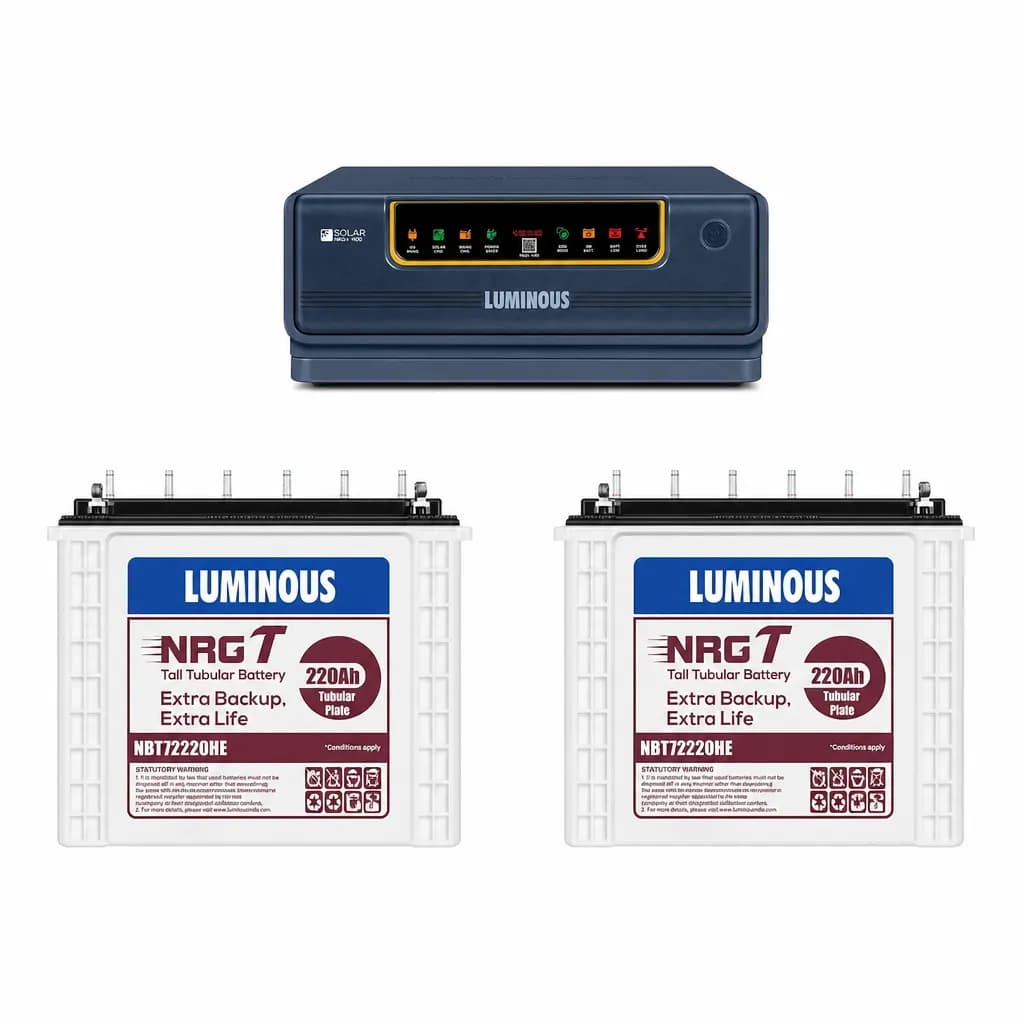 Luminous 1.5kVA Hybrid Inverter with 2 Tubular Batteries