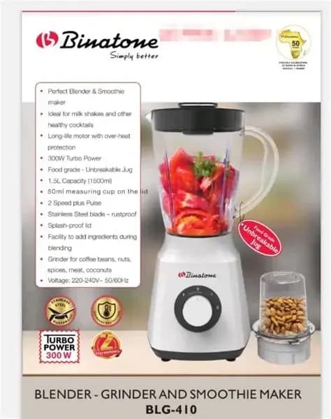 Binatone Blender With Grinder 300w - Blg-410 4