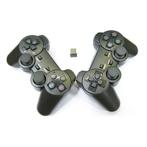USB Double Wireless Game Pad - Black