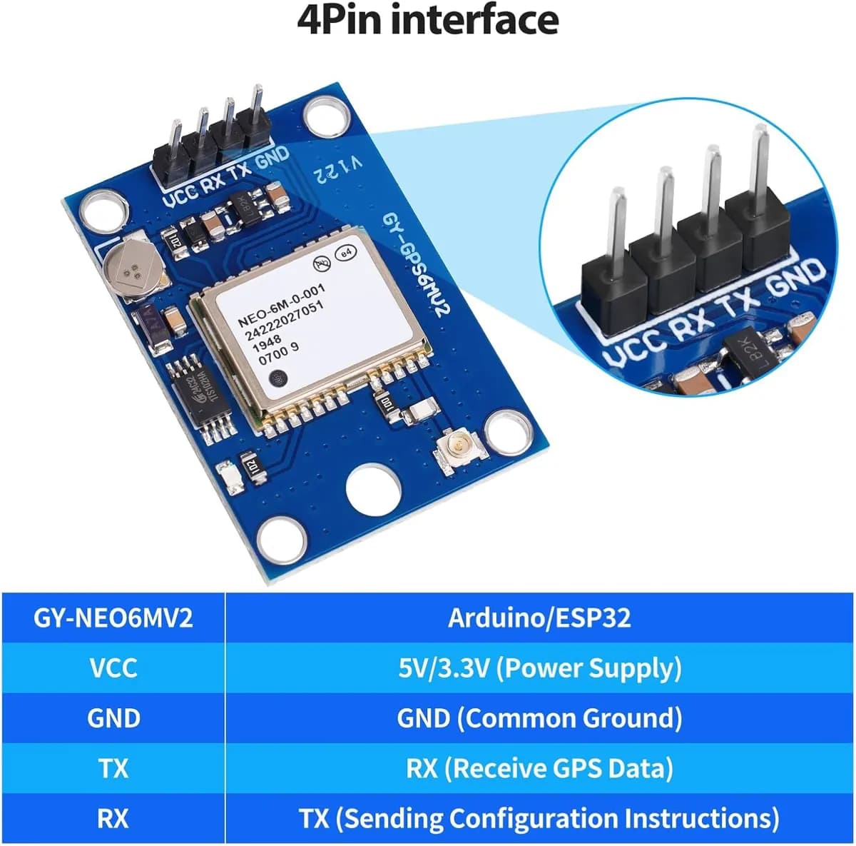 Tramigo Arduino NEO-6M V2 GPS Module for Arduino Projects 2
