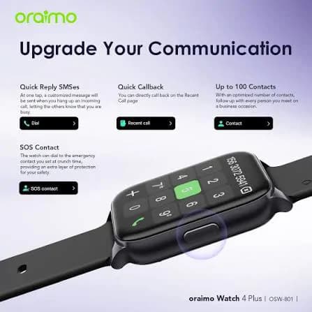 Oraimo Watch 4 Plus2.01" Hdip68 Smart Watch 3