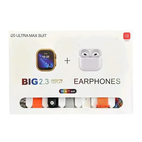 2-in-1 I20 Ultra 2 Max Suit Smart Watch And Bluetooth Earphones 2