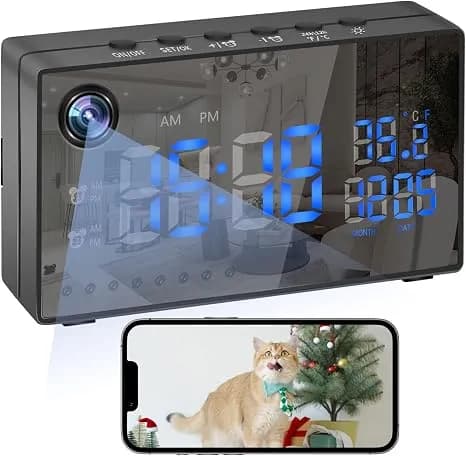 WiFi Security Camera Hidden Camera Clock 1080P Spy Clock 4