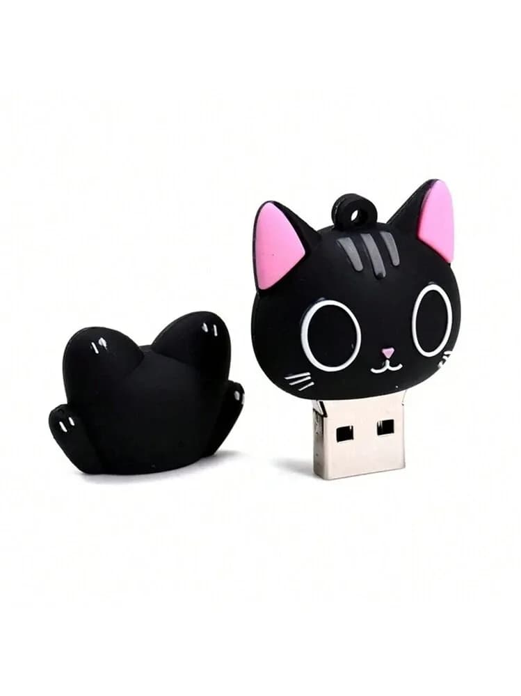 Cute Silicone Black Cat Cartoon USB Flash Drive 3
