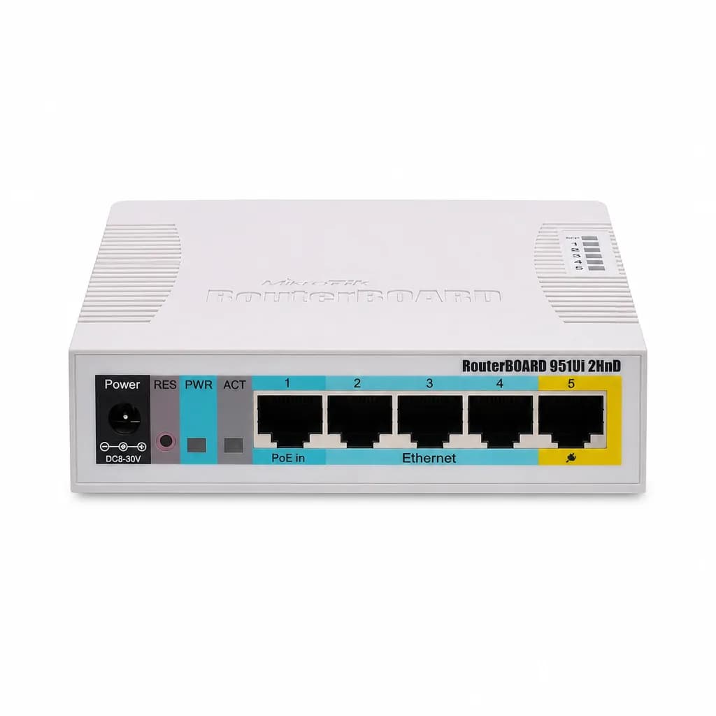 MikroTik RB951Ui-2HnD White 2.4GHz 5-Port Wireless Router