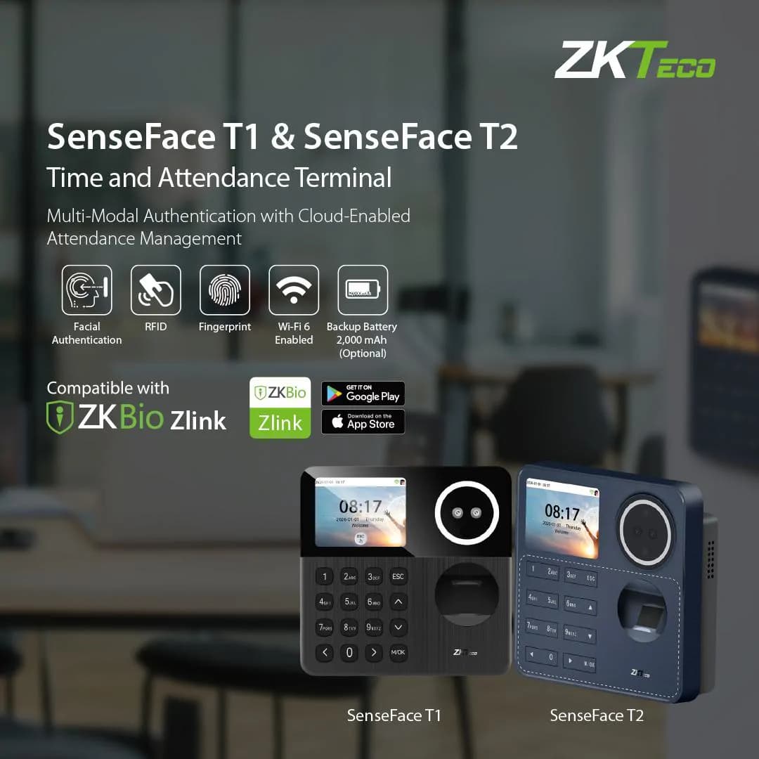 ZKTeco SenseFace T1 & T2 Smart Biometric Attendance for SMEs 4