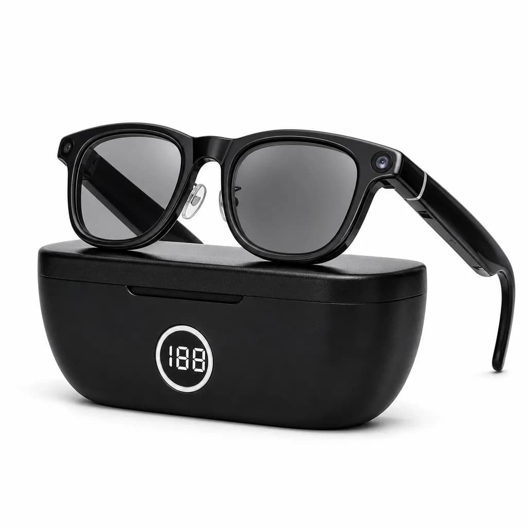 X01 Ultra AI Smart Glass 20MP 4K Camera & Charging Case BT Call