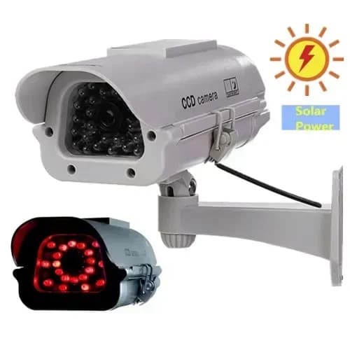 CCD Camera Solar Powered Dummy CCTV Camera with Flashing Red LED Light
