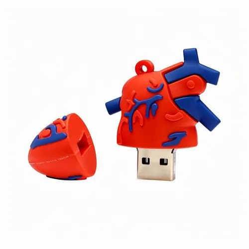 3D Human Heart Silicone USB Flash Drive 3