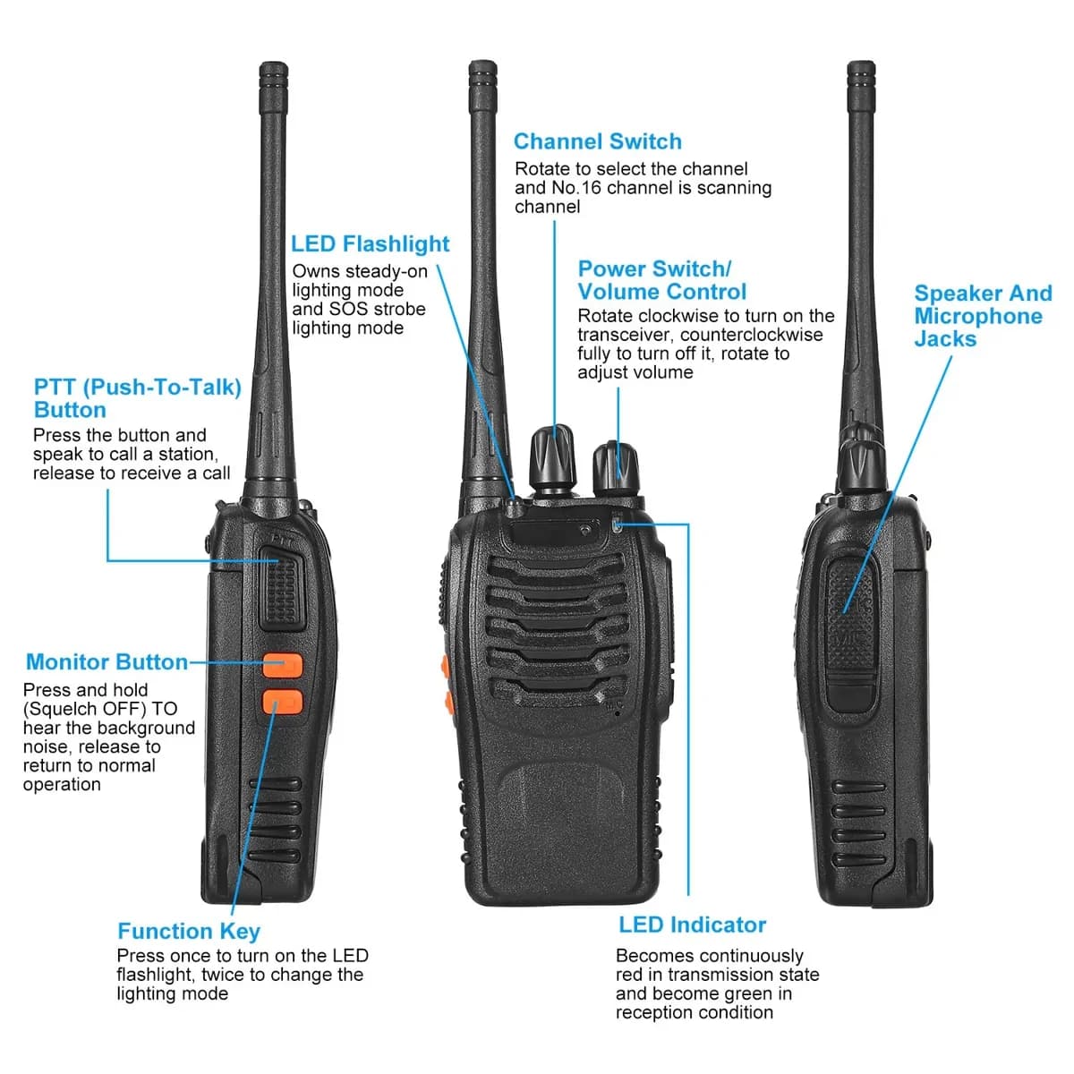 Baofeng Portable Two- Way Radio Walkie Talkie Bf-888s 6