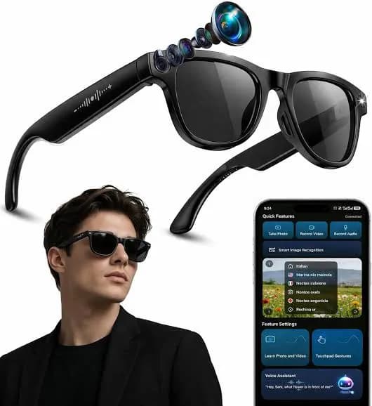 X01 Ultra AI Smart Glass 20MP 4K Camera & Charging Case BT Call 2