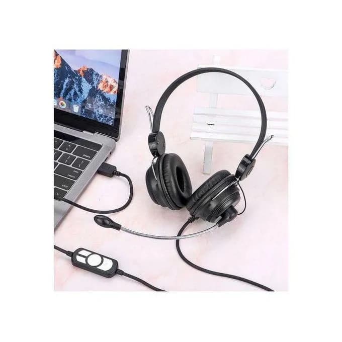 Usb Stereo Headset With Mic Wired Headphone-active Noise Cancelling 2