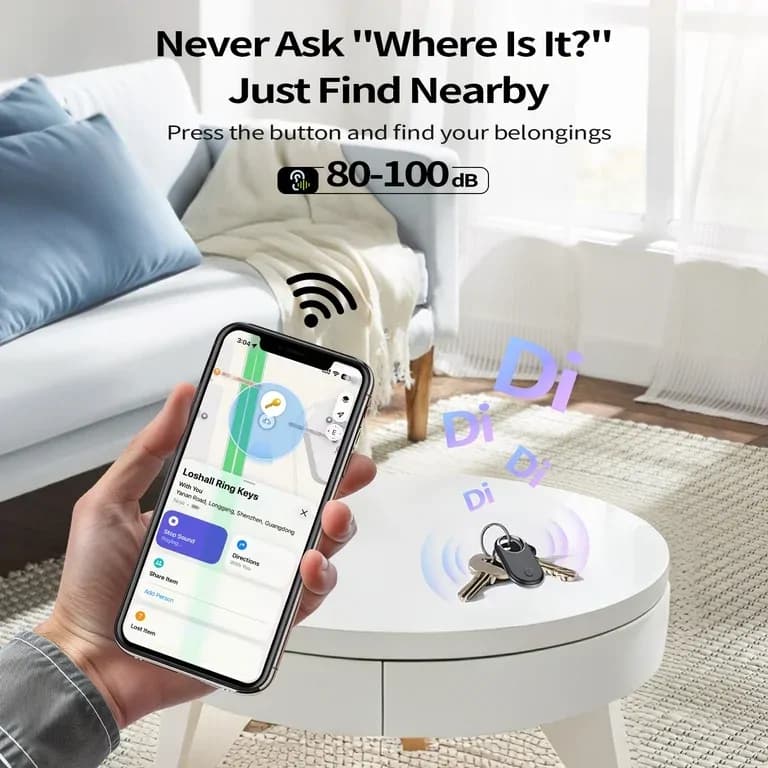 Black Smart Tracker for Apple Find My Luggage and Keys 6