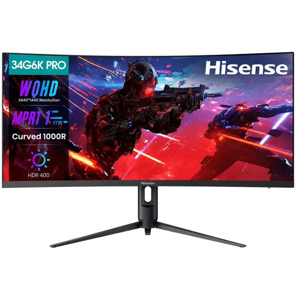 Hisense 34g6k-Pro 34" Valeled Curved Display 1500r 165hz Refresh Rate Hdr400 Certified