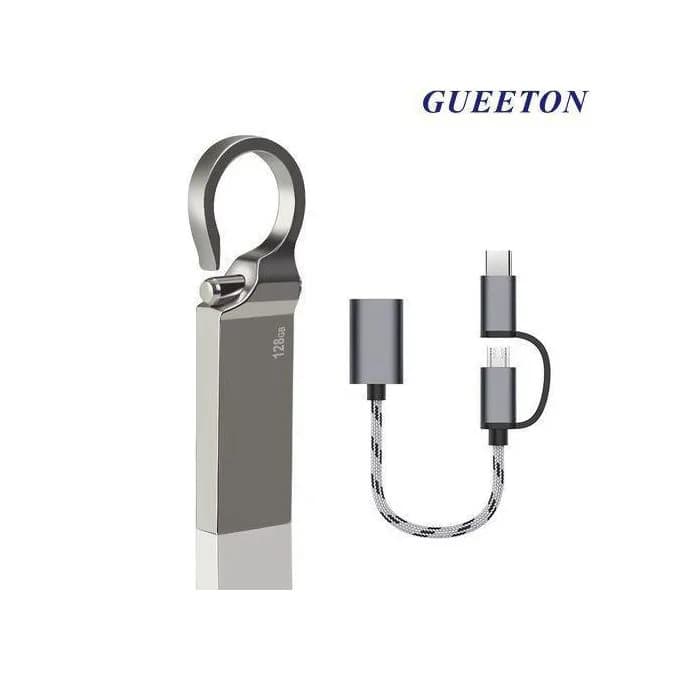Gueeton 128gb Usb Flash Drive metal Hook OTG 3Unit In 1 Usb Adapter 2