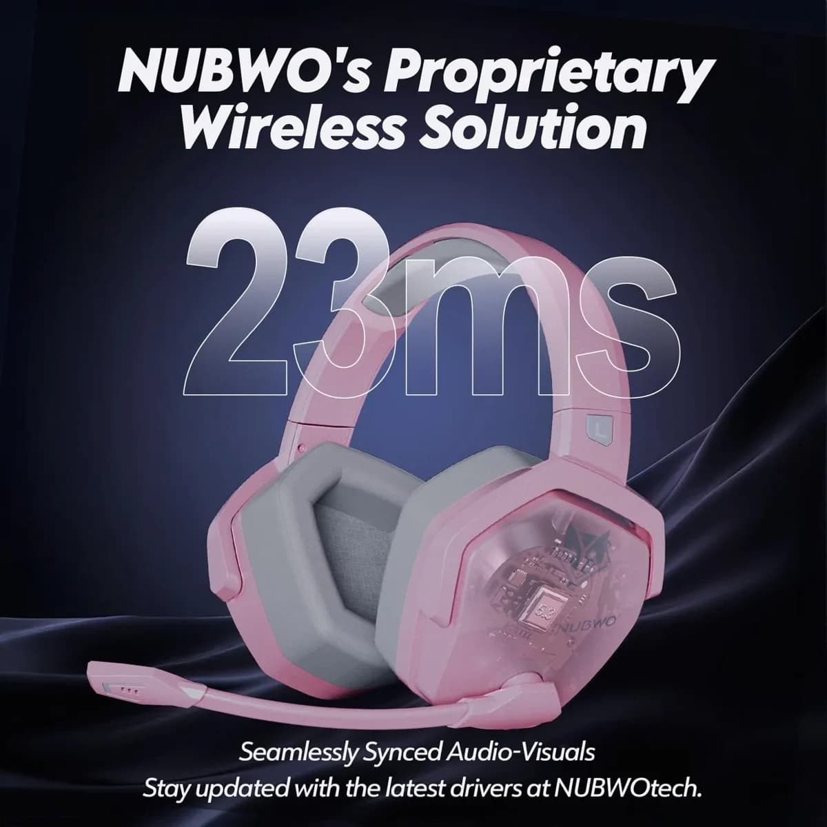 Nubwo G06 Gaming Headset - Pink & Grey 3