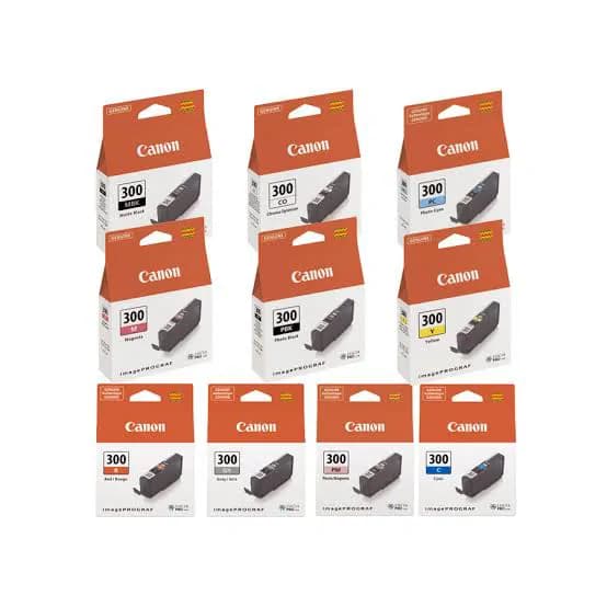 Canon PFI-300 Ink Cartridges Full Set X 10 3