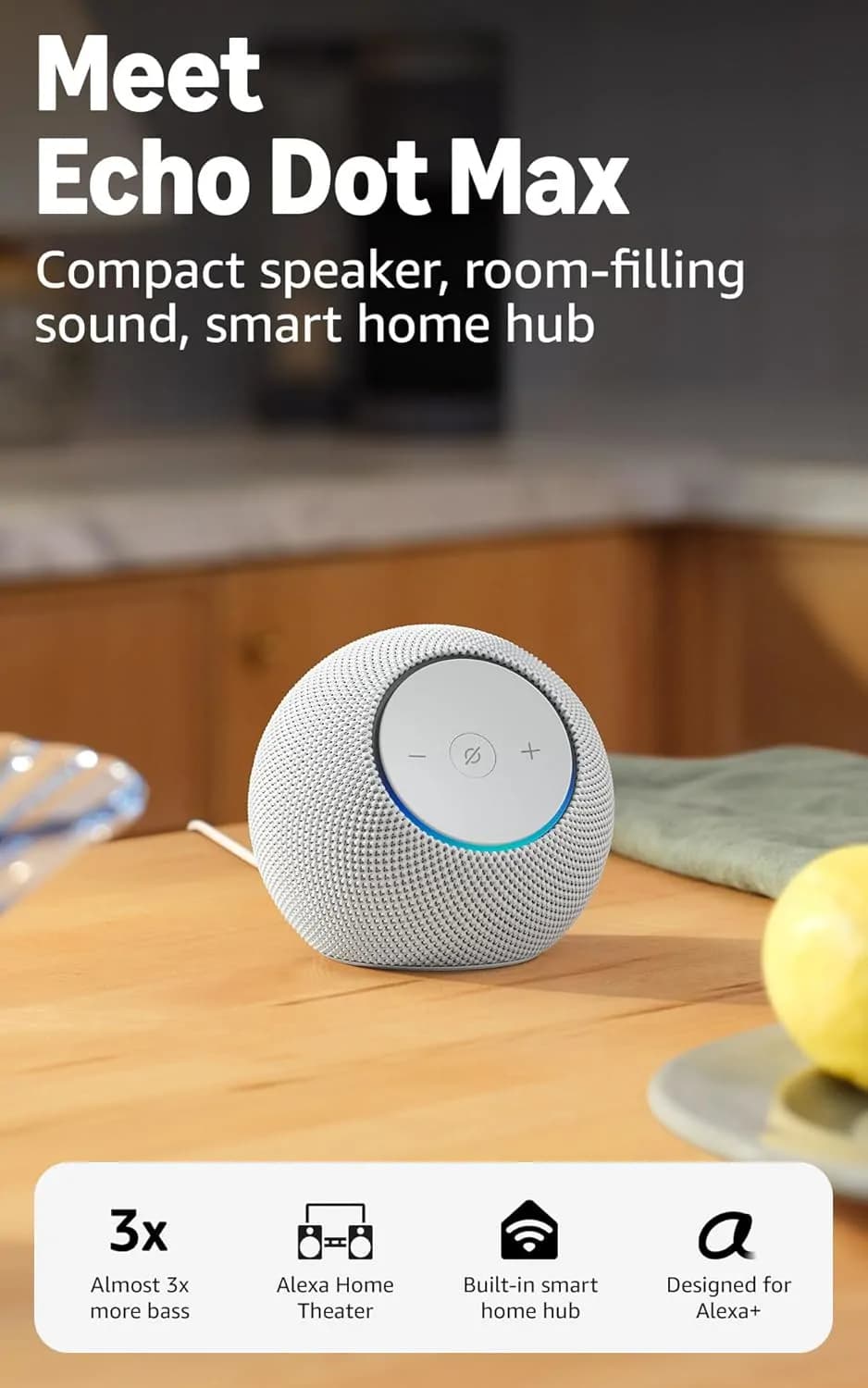 Amazon Echo Dot Max Grey Smart Speaker 9