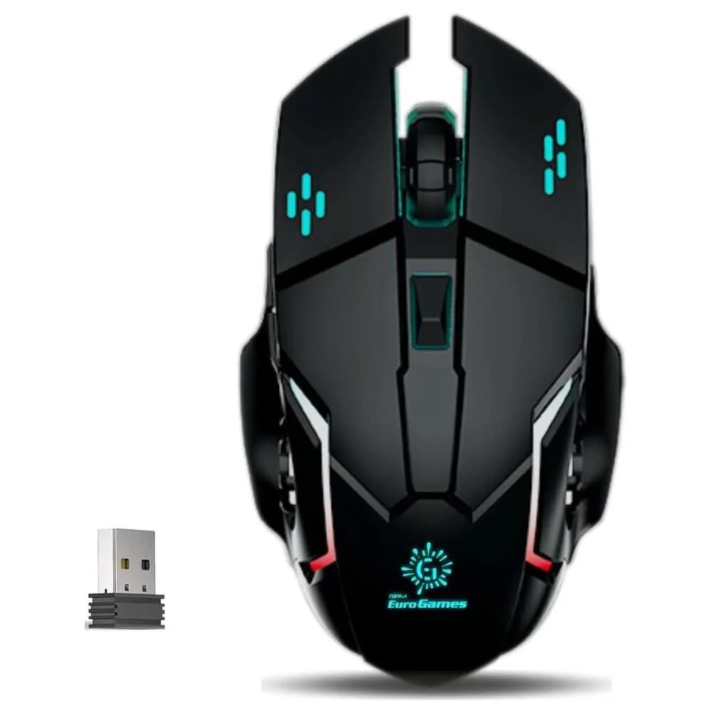 Wireless Rechargeable Led Gaming Mouse- Black