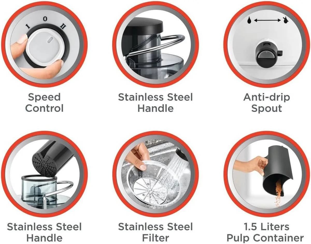 BLACK+DECKER JE600-B5 600W Juice Extractor 4