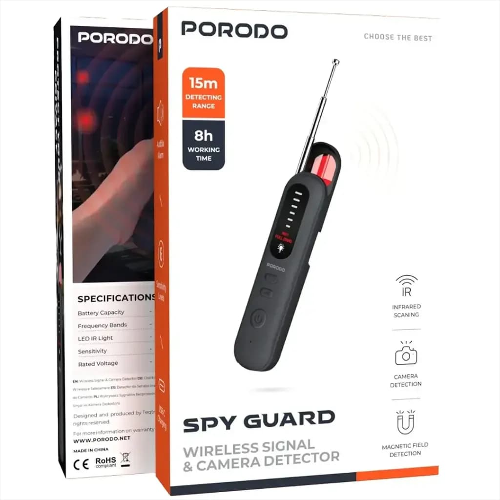 Porodo Spy Guard Wireless Signal & Camera Detector - Black 2