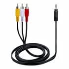 3.5mm Jack Plug Male To 3 Rca Adapter Audio Aux Cable Vid Av Cord 5