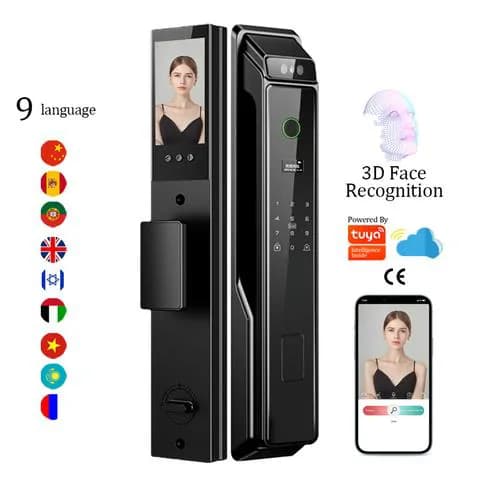 Smart Biometric Door Lock Access,Fingerprint, 3D Face Recognition & WiFi 3