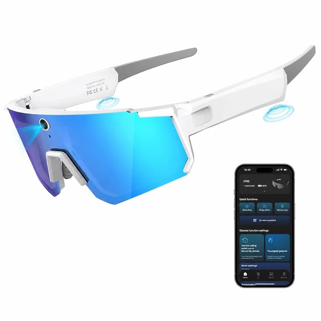 Q1 Ai smart glass 12mp HD camera Bluetooth chatgpt call and music