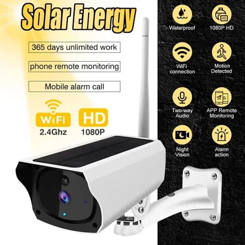 Solar Wireless CCTV Camera Solar WiFi HD 1080P Outdoor IP Camera