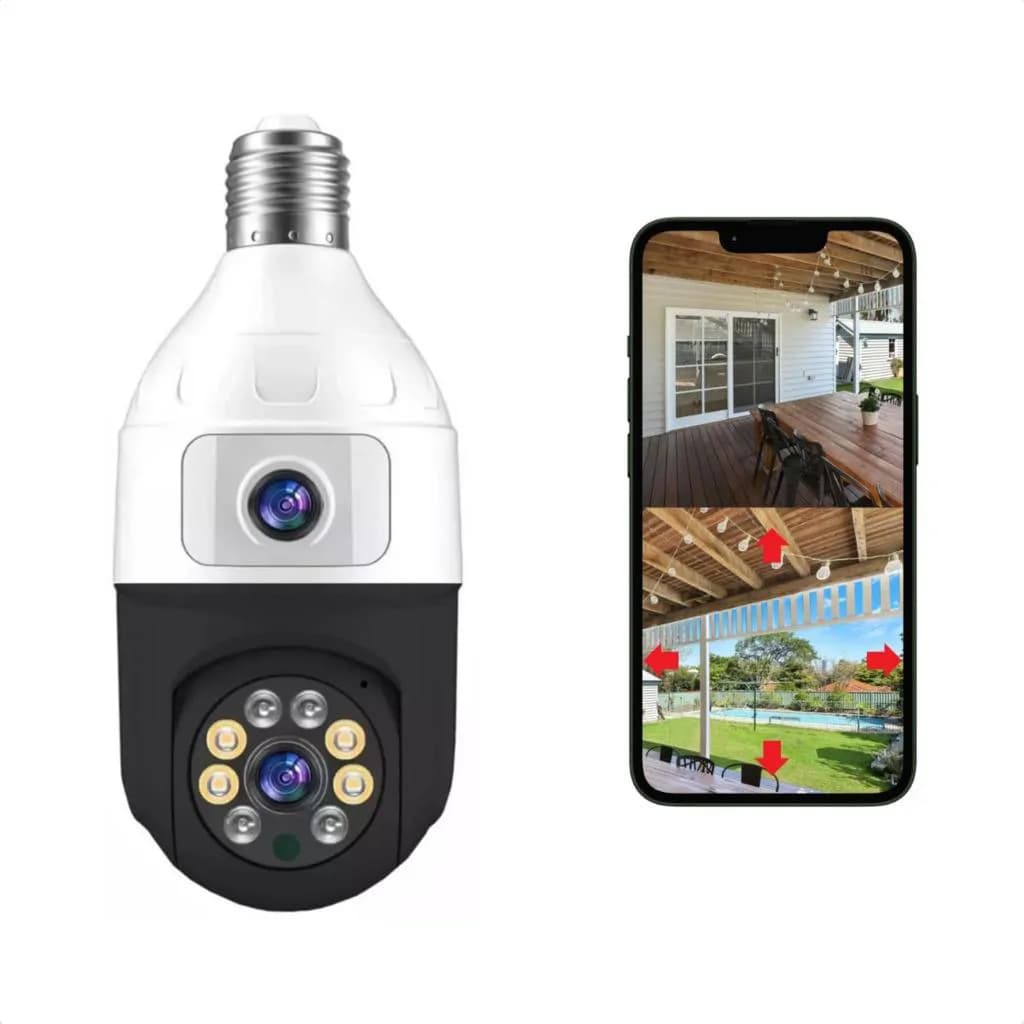 Dual Lens Smart Bulb Wi-Fi Camera – Night Vision, Motion Detection & 360° PTZ Security Camera 3