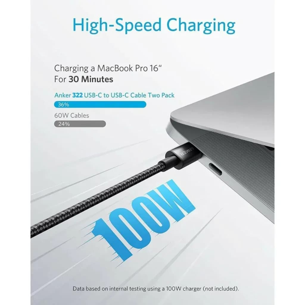 Anker 322 USB-A to USB-C Braided Cable 3ft Black 3