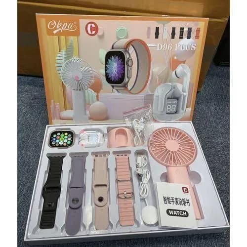 D96 Plus Ultra Smart Watch, Earphone, Rechargeable Fan 2