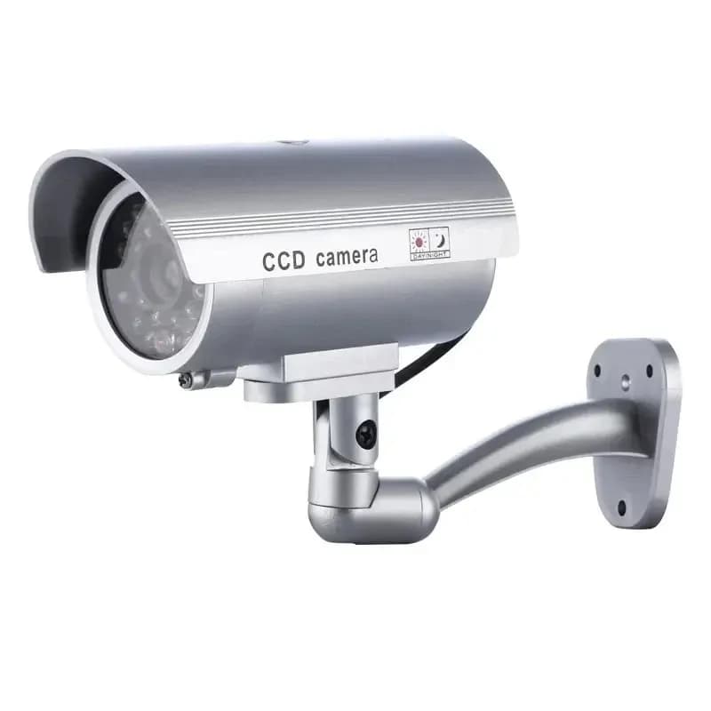 CCD Dummy CCTV Camera Flashing LED Light – Silver 3