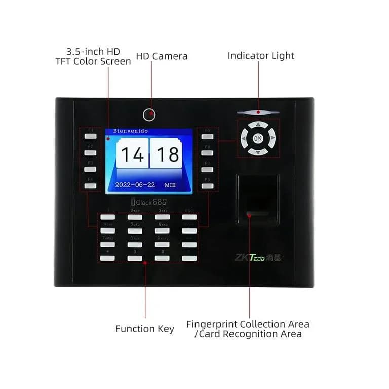 ZKTeco iClock660 8K User Camera Fingerprint Time Attendance & Access Control 5