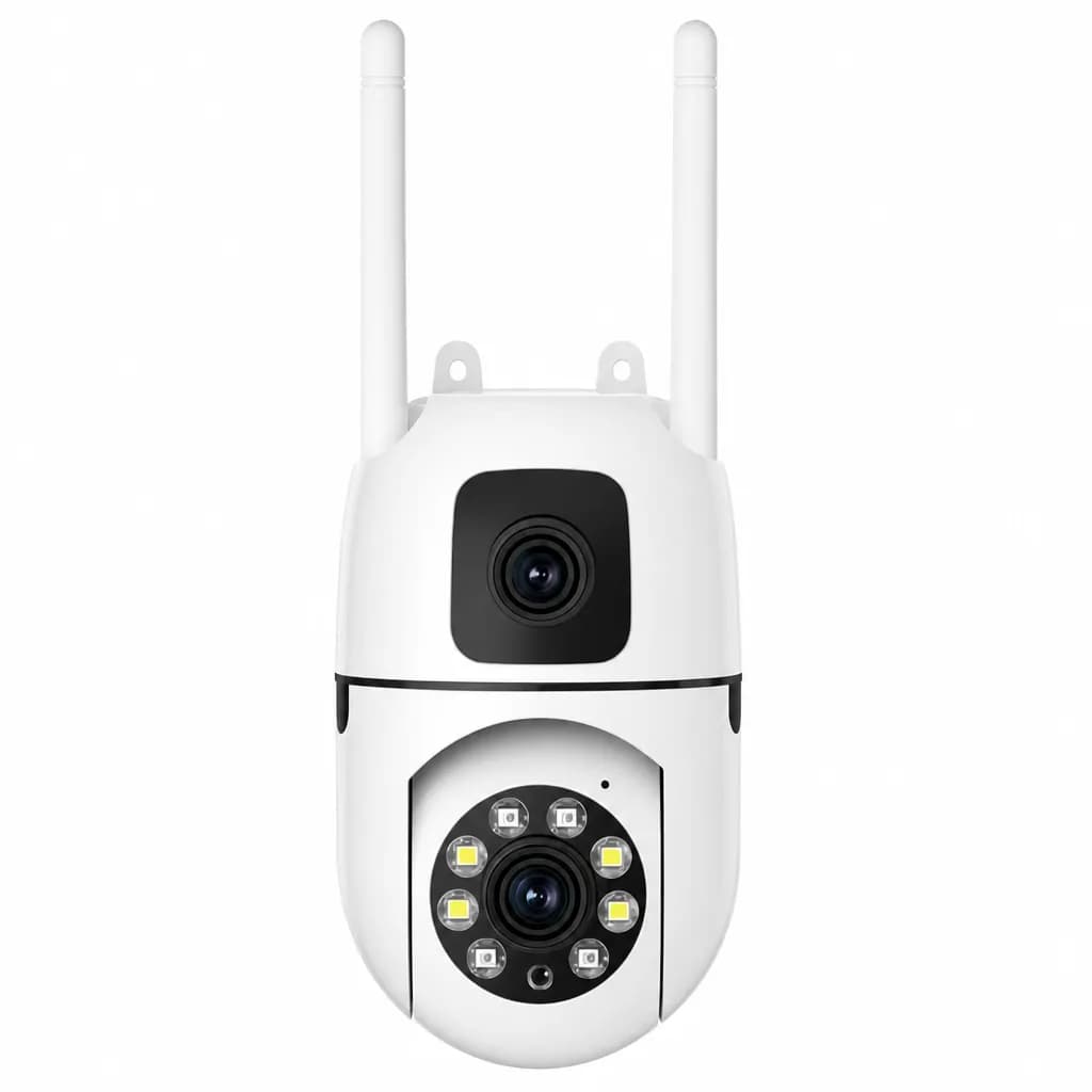 WiFi CCTV Camera with 2 Lenses, 2 Screens & PTZ