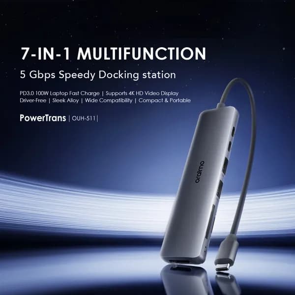 Oraimo Powertrans Usb-C Hub 7-in-1 Multi-Functional Adapter 4