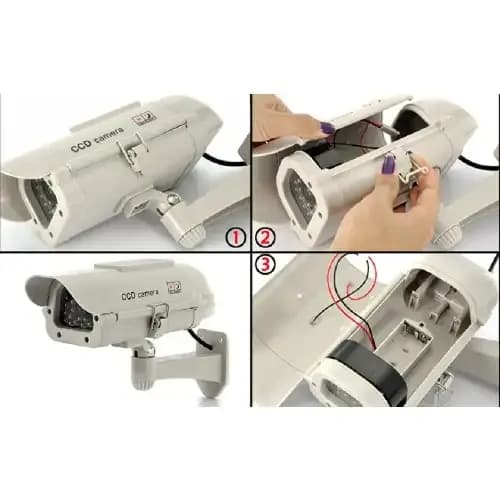 CCD Camera Solar Powered Dummy CCTV Camera With Flashing LED Light 8