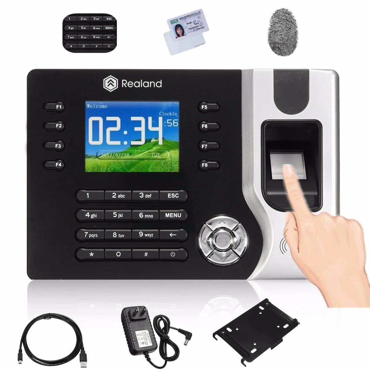 Realand Fingerprint, Password & ID/Proximity Card Biometric Time Attendance Machine